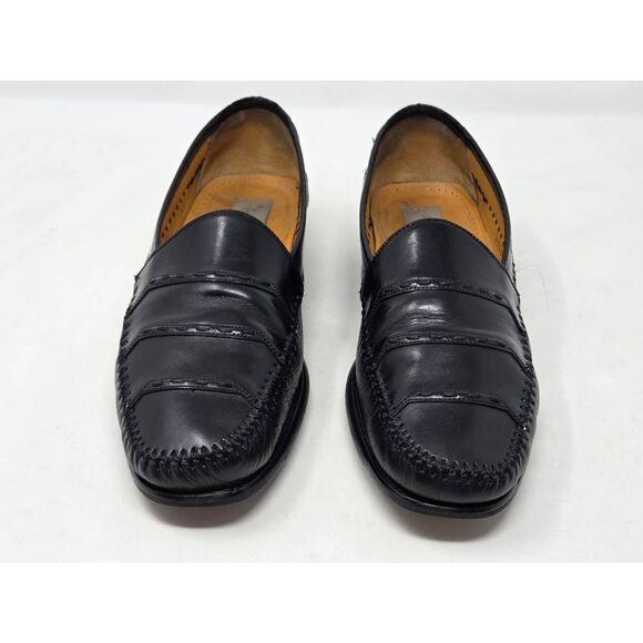 MEZLAN BLACK DEERSKIN LEATHER EMBELLISHED MOC TOE LOAFER MENS SIZE 9.5 M main image 8